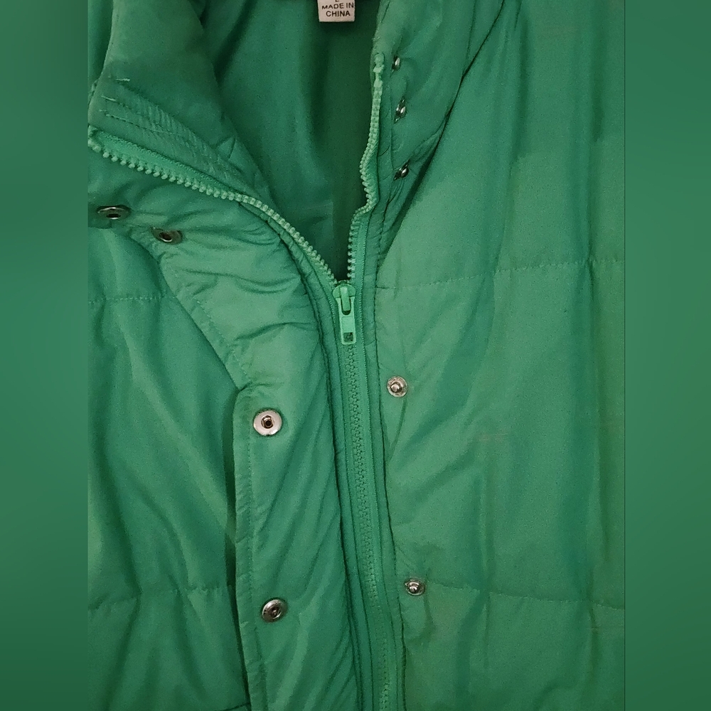 Vine & Love Puffer Vest Zipper Placket Snaps Pockets Sz L - Picture 5 of 9